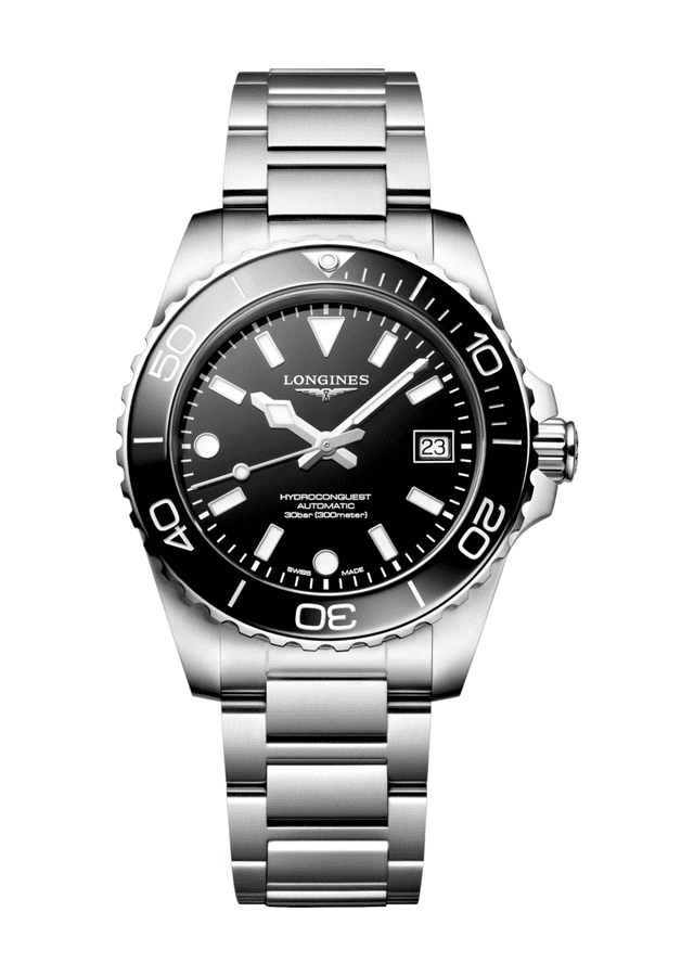 Longines HydroConquest 39mm Black Lacquered Polished L3.779.4.56.6 watch